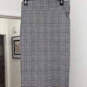 Popular Basics Monochrome Checkered Pencil Skirt